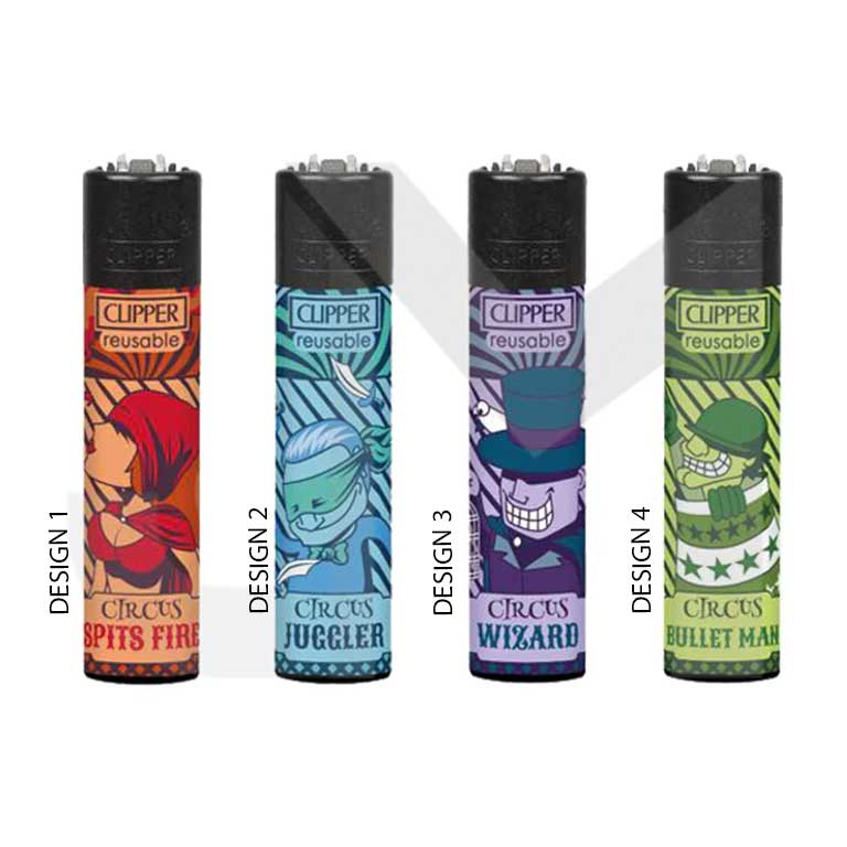 Clipper Classic Large Flint Circus Life 3 Lighters