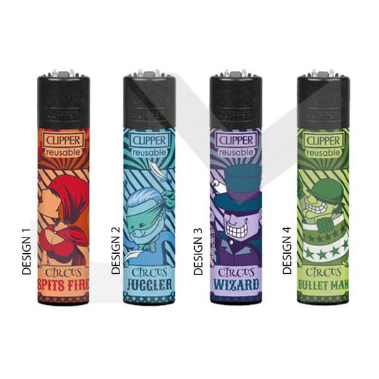 Clipper Classic Large Flint Circus Life 3 Lighters