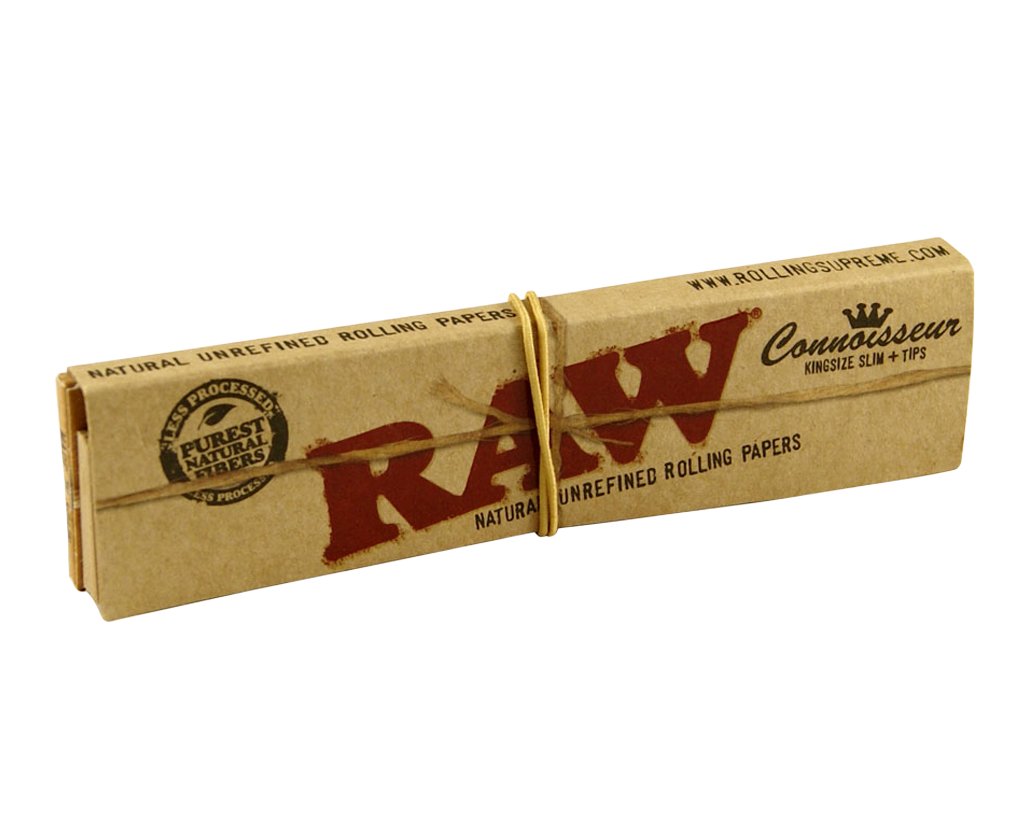 RAW Connoisseur kingsize slim rolling papers + tips