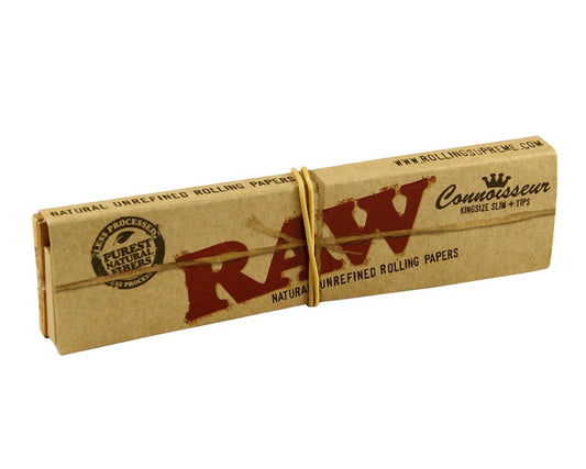 RAW Connoisseur kingsize slim rolling papers + tips
